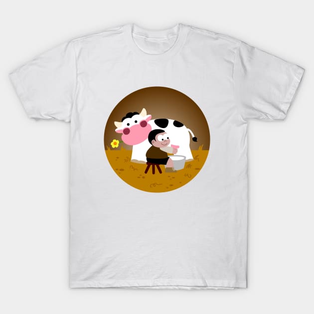 Milking Boy T-Shirt by soniapascual